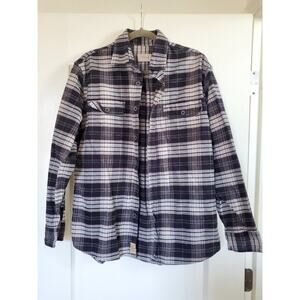 Jachs Plaid Long Sleeve Heavyweight Flannel Button Up Shirt Shacket Men's Large